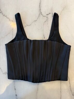 BCBGMAXAZRIA Black Corset Crop Top Festival Bustier NWT Size 2